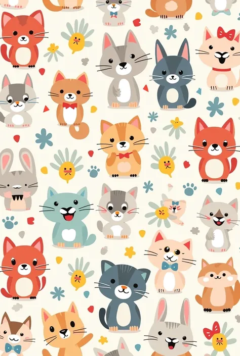 Cute cartoon animals pattern 