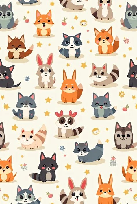 Cute cartoon animals pattern 