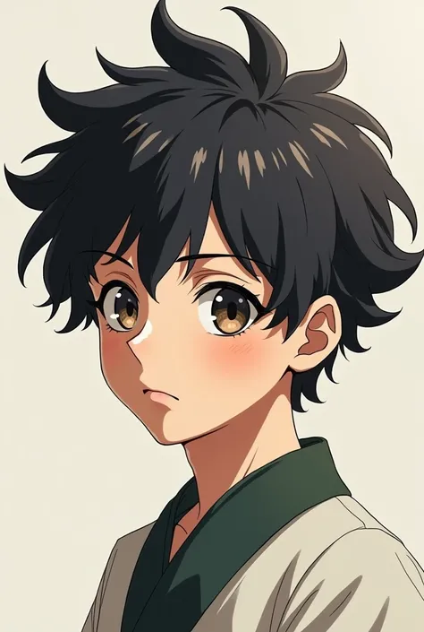 generates an anime-style image of what Charlotte Roselei and Yami Sukehiro&#39;s son would look like, a 1 boy with a serious expression