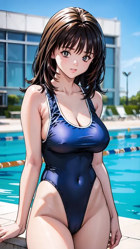 Browsing Caution),(High resolution),(High resolution),(High resolution),(8k),Ranma、1 person、School Swimsuit、In the pool、Large Breasts