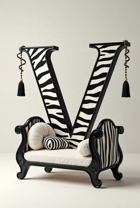 Decorate letter V with zebra crib