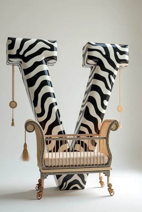 Decorate letter V with zebra crib