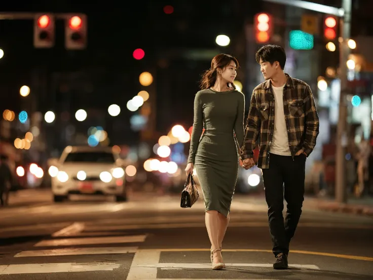 rompts
copy
a striking, ultra-detailed image of a young korean couple strolling hand-in-hand on a bustling night street. the man...