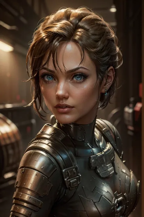 (best quality,8 k:1.2,a high resolution:1.2),ultra detailed,realistic,retro sci-fi female superhero,short hair,very detailed fac...