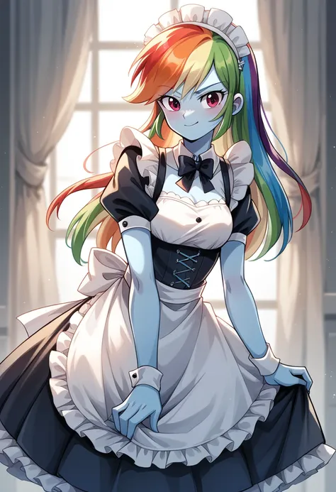 in a maid outfit rainbow dash eqg