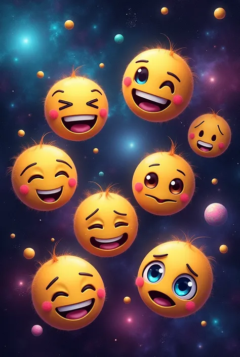 Faces of emotions faces of galactic emoji 
