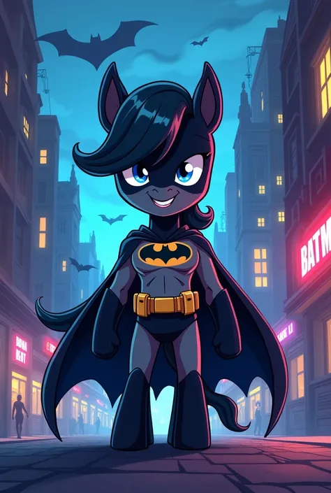 Make Batman but being a cartoon pony 