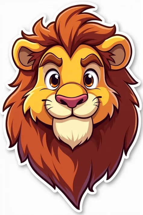 Lion face animated stickers|cartoon