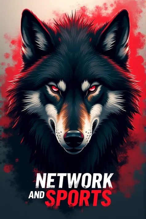 I am looking for a wolf design with the following characteristics:

- **colors**: blackw, red and white.
- **styled**: The wolf&#39;s face must be very fierce and intimidating., to convey a sense of power.
- **detaileds**: The wolf must be detailed and bea...