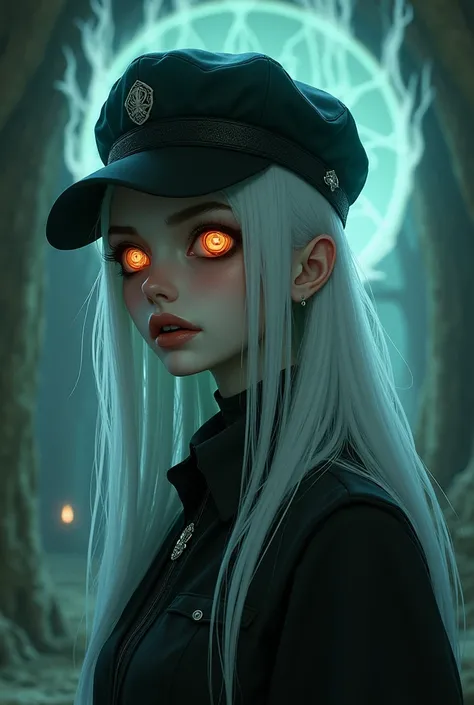 Gemera is a girl with long, straight hair and light lime-colored skin that is very light and even pale.. Let their eyes be orange but in the shape of aspirals and bright, He dresses in a somewhat gothic way and has a black cap that has a ghostly aura.. Let...