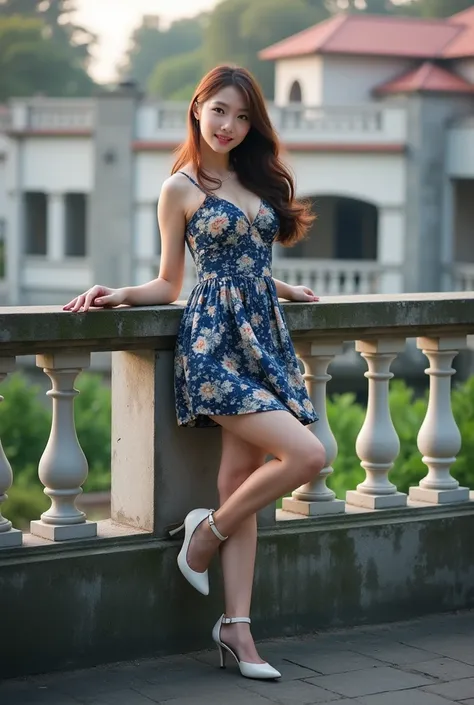 A beautiful asian and young girl.Her facial features are exquisite and fully conform to the golden ratio of human anatomy...Her long,waving long brown hair, medium breasts, huge chest, fat body,  beautiful scenery,  big breasts, big, big , busty , Medium b...