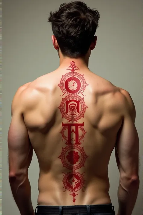 Tattoo man back vertical zodiac signs each with a nice redpresentstiba image 