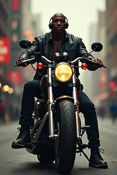 Michael Jordan on a motorcycle listening to Black Sabbath