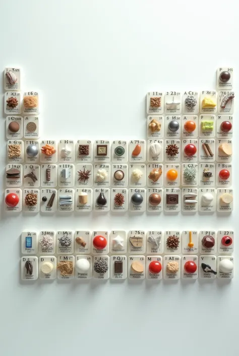 Periodic table of real objects，The objects in the periodic table square and the periodic table symbol are equal to the periodic table