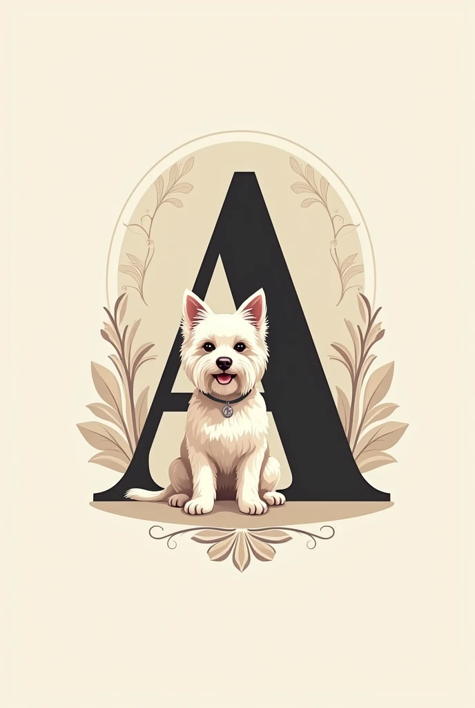 Luxury pet sitter logo design with an A