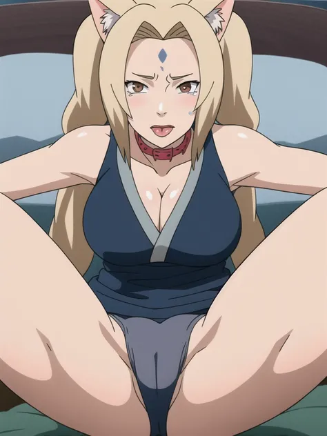 open your mouth wide,View your viewers,((Gold Lingerie)),long knee high boots,((tsunade)), ((tsunade milf physique)),(Forehead mark ), ((high twintails)),blondes, eye, smile, from the front,Huge breasts,Thick thighs,((Sharp details High resolution body par...