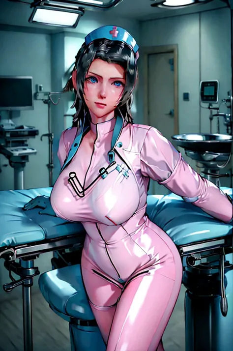 nurse uniform,hospital, latex nurse suit,nurses,busty,elbow gloves,labcoat,black hair woman,blue eyes , gigantic ,medical instruments,asian nurse,two nurses,speculum,examination room,oversize ,big ass ,strap on, lay on table ,legs spreaded,giving birth,gyn...