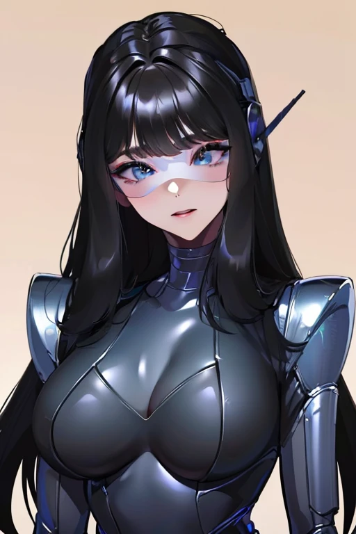 (masterpiece),(Highest quality),(Super detailed),(Best illustrations),(Best Shadow),(Absurd),(Detailed Background),(so beautiful), 16K, 8K, 4K,(Best Shadow),empty eyes,robotization,woman ,big bust,Robot Joint ,Metal skin,Black Suit,long hair,a black suit t...