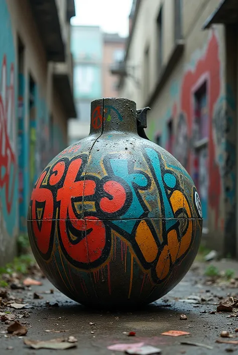 Bomb made out of graffiti