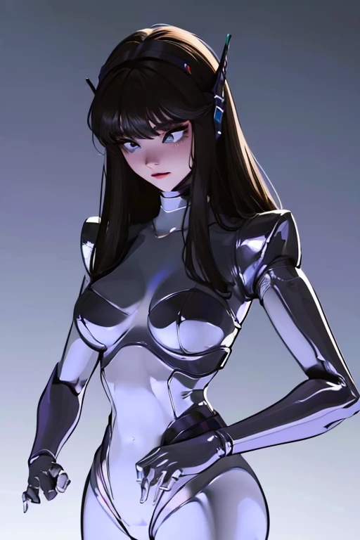 (masterpiece),(Highest quality),(Super detailed),(Best illustrations),(Best Shadow),(Absurd),(Detailed Background),(so beautiful), 16K, 8K, 4K,(Best Shadow),empty eyes,robotization,woman ,big bust,Robot Joint ,Metal skin,Black Suit,long hair,a black suit t...