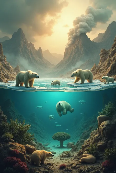 poster on the Impact of global warming on the environment / life forms.