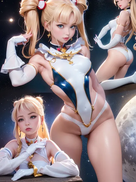 NSFW,table top、full:1.3、stand、8k、。.3d、realistic、Ultra-microphotography、highest quality、Wallpapers with extreme details CG Unity 8k、from below、intricate details、(1 female)、2、(sailor moon:1.6 Super Bishoujo Senshi sailor moon Mer1、Nether Warm Wind,land、sailo...