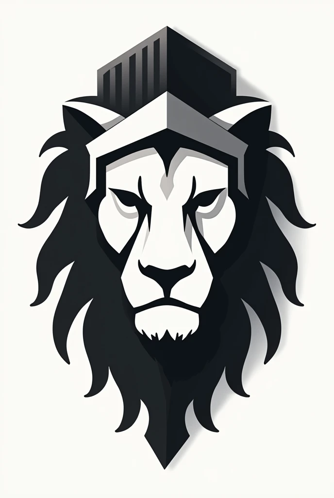 Create a clip art,  just shape of the lion head that is using full spartan helmet, covering the face, color white and black, less details