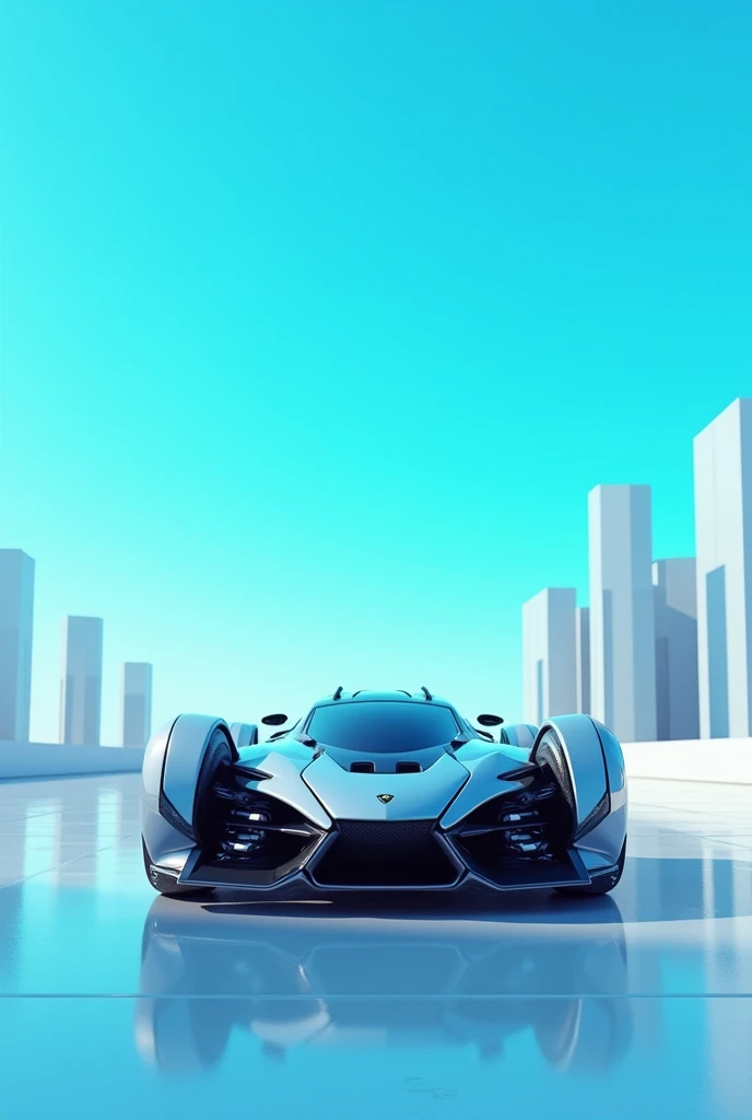 Created  a Lamborghini background sky blue and building  spider car 