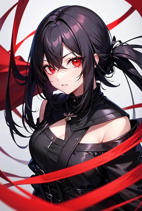 Black Hair, Red eyes, Character portrait, Overlooking,tooth, 