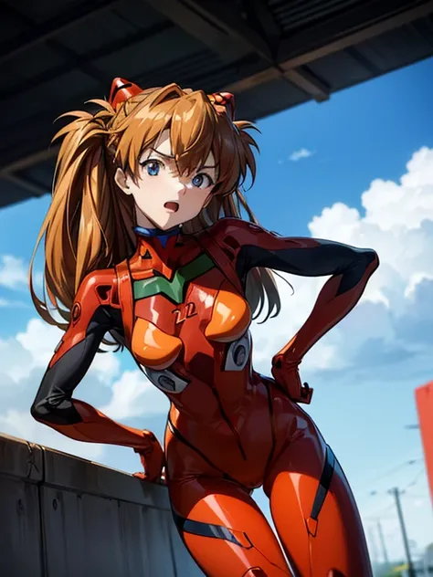 ultra-detailed, illustration, adorable, beautiful face, beautiful body, ((souryuu asuka langley, interface headset, red bodysuit...