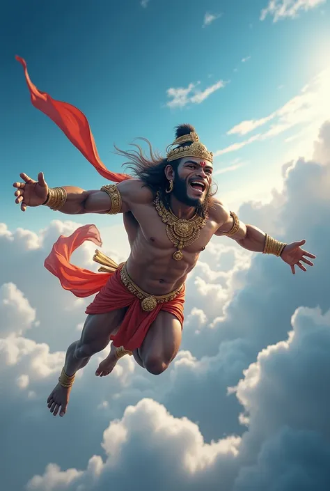 Hanuman fly on the sky 