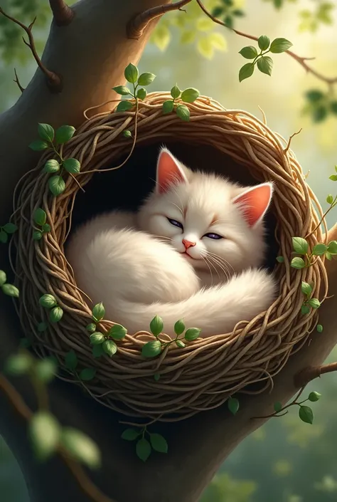 A cat with nest