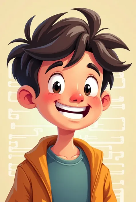 Cartoon face of a programmer boy 