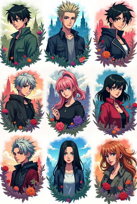 Create 10 anime designs for tshirt 
