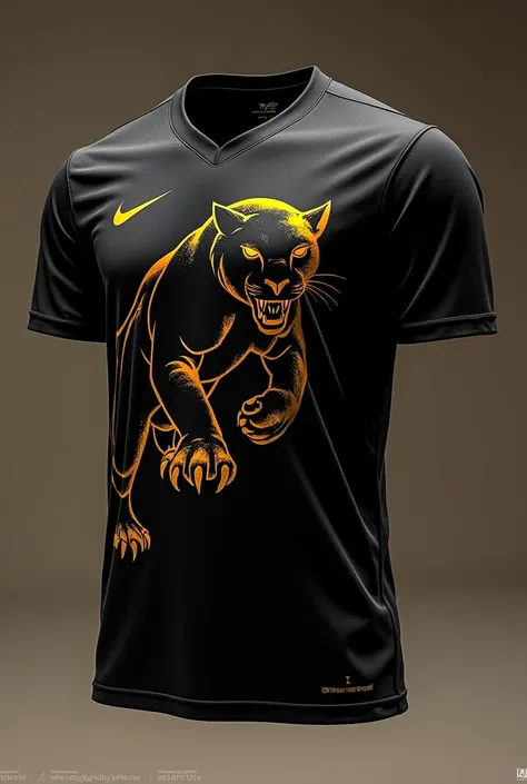 Volleyball jersey in black colour design with golden colour mix with  colour Panther