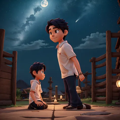 Koji and Shin meet for the first time after being separated for many years. The hidden feelings and memories that remain in their hearts come to light again as they look at each other under the moonlight.