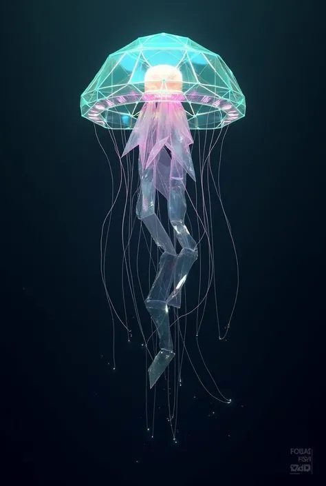 A jellyfish made of geometric shapes 