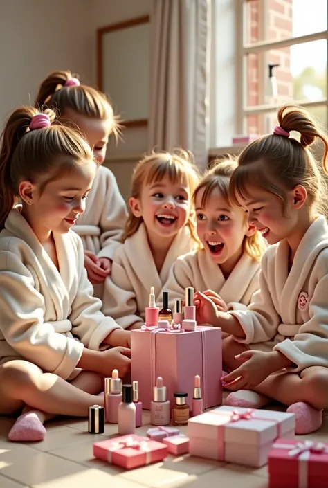 products makeup for  girls little girls with white bathrobe hyperrealistic 5 girls birthday girl gifts gifts for  girls hyperrealistic




