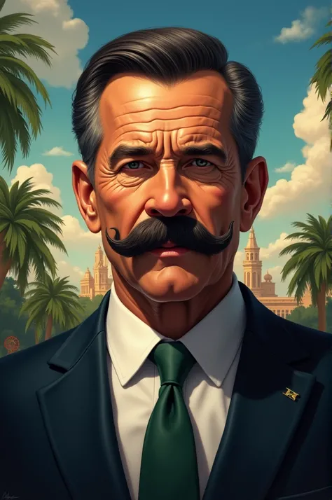 Make a president with a mustache of Brazil 