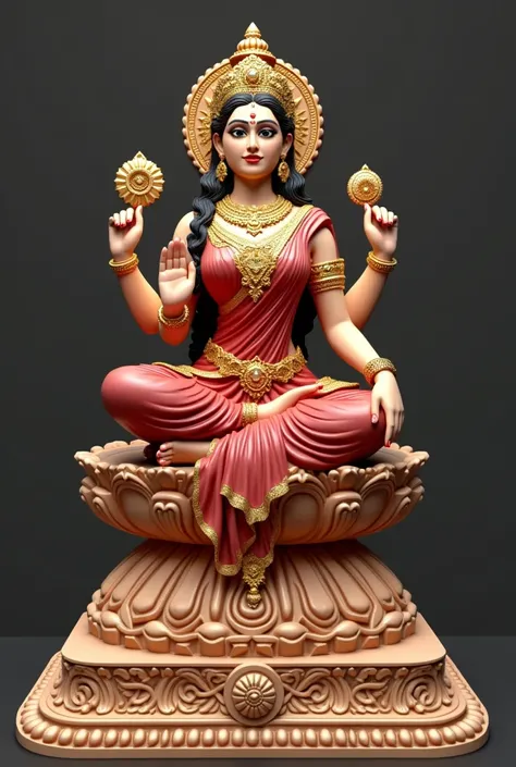 Indian god Laxmi setting on the base 
 3d printing 