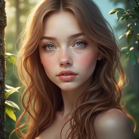 a girl, nude, beautiful detailed eyes, beautiful detailed lips, extremely detailed face and skin, perfect body, smooth skin, natural lighting, detailed anatomy, photorealistic, high resolution, 8k, hyper detailed, masterpiece