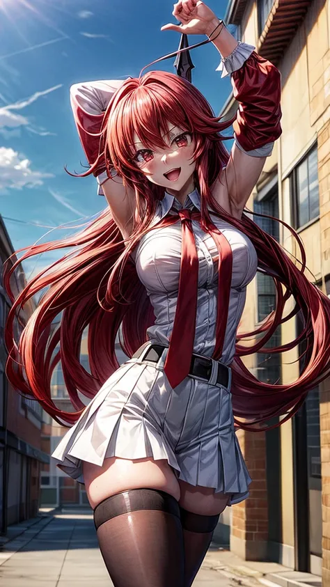 Rias gremory standing in front of school high school dxd