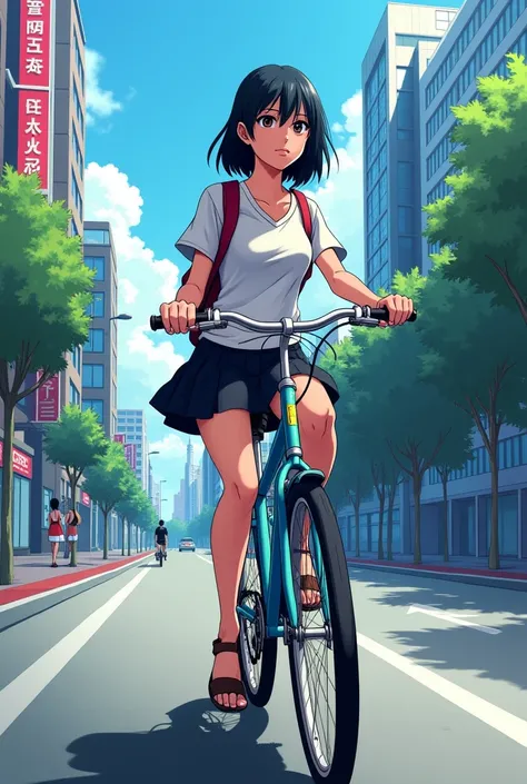 Rukia on bike