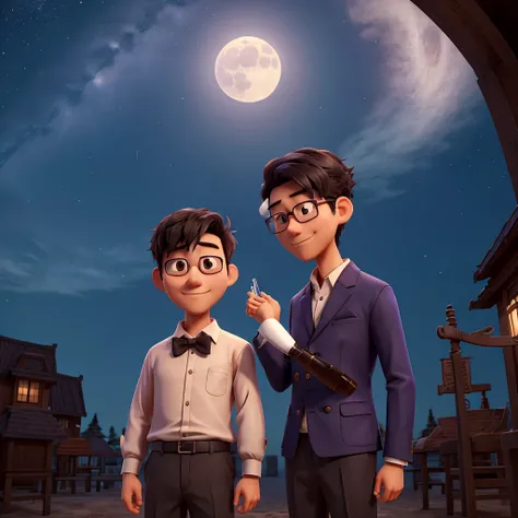 It ends with a shot of Mr. Kohi and Mr. Shin embracing each other under the moonlight. 