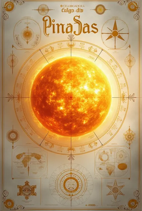 Book cover with diagrams of the sun in the background and on the front written in gold letters Children of the Sun in Portuguese, art in shades of white and gold
