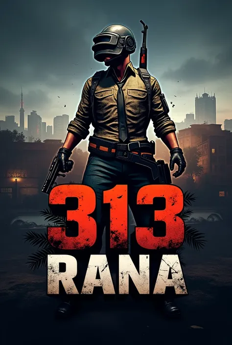 Create a logo for PUBG with title name 313 RANA