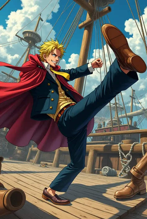 Sanji cool pose when he kicking a pirate