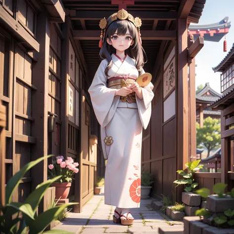 Ancient Japanese Priestess、Ancient Japan cityscape