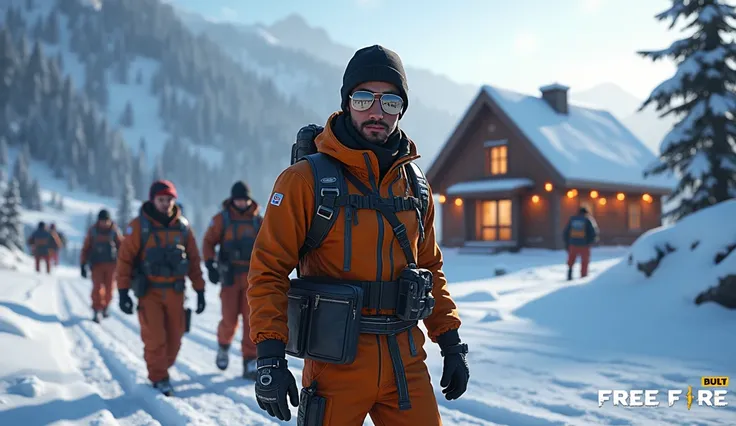 Scene 23: Location: Ski Lodge*

Alok Free Fire, sunglasses reflecting the snowy landscape, leads his team to the Ski Lodge. They stock up on supplies, readying for the next encounter.