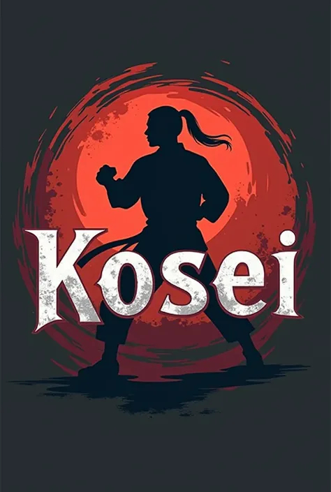 Create a karate logo with the name kosei and that has a vector alluding to karate
